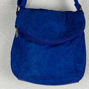 Sakroots Eco-Twill Foldover Crossbody bag blue floral Cobalt Spirit Desert